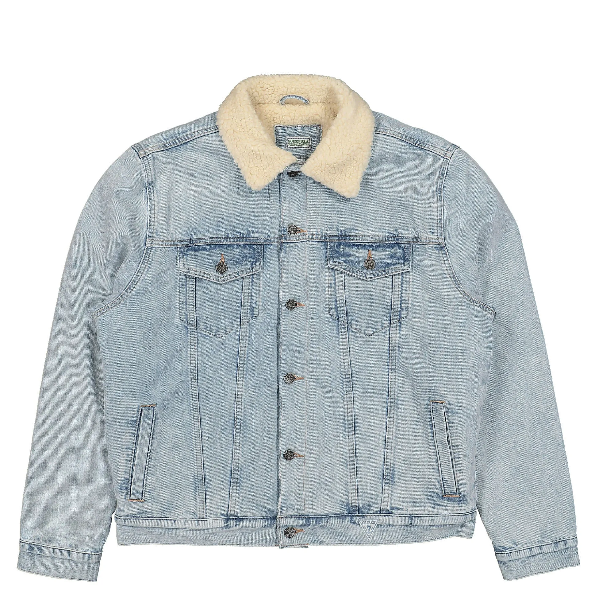 Store Blue Denim Sherpa Jacket Jackets & Coats
