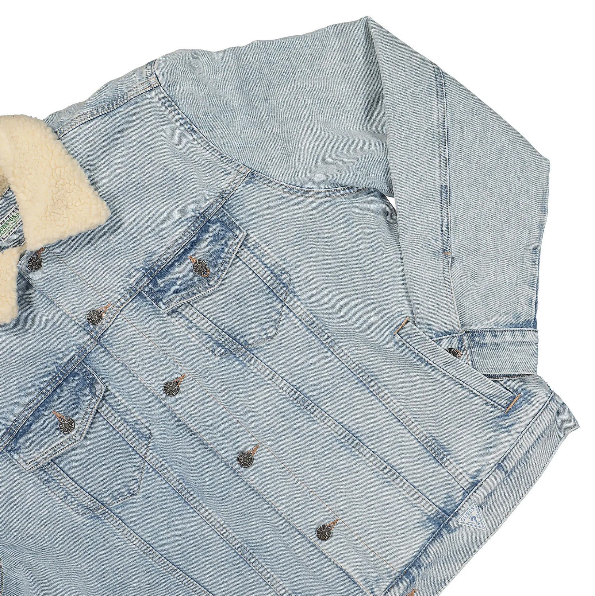 Store Blue Denim Sherpa Jacket Jackets & Coats