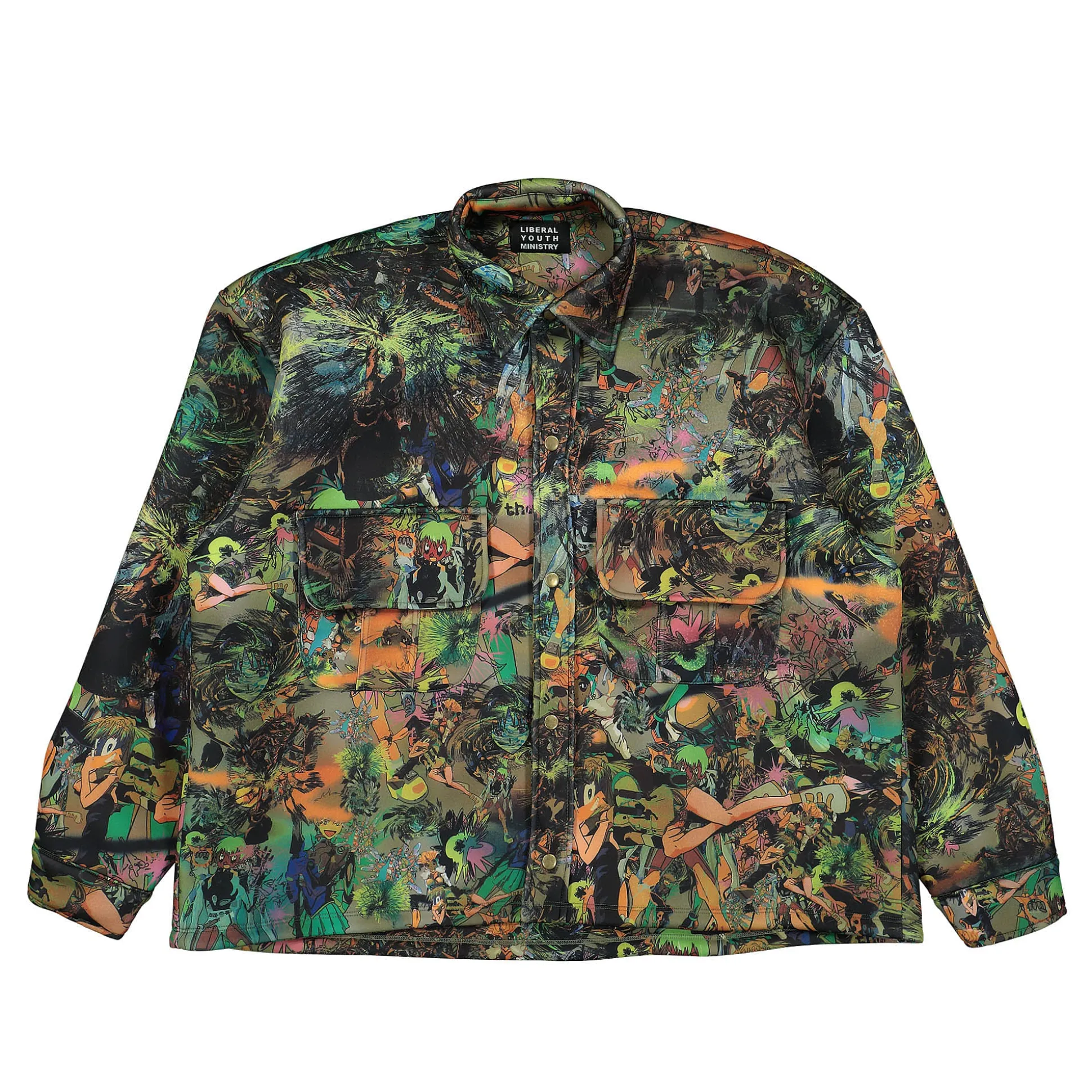 Cheap Camo Cartoon Scuba Knit Shirt Shirts