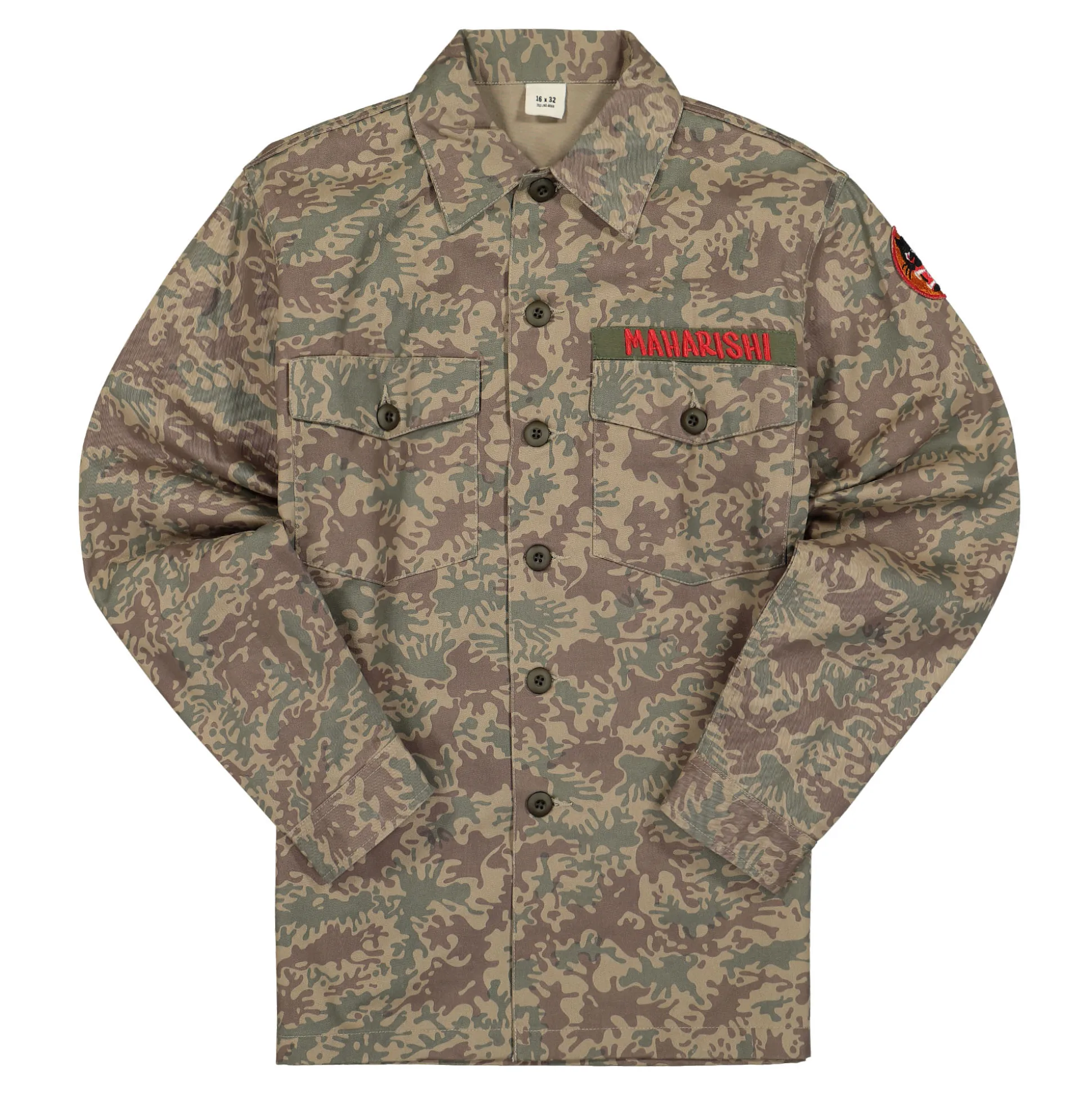 Flash Sale Camo Tiger Embroidered Shirt Shirts