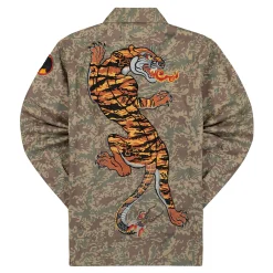 Flash Sale Camo Tiger Embroidered Shirt Shirts