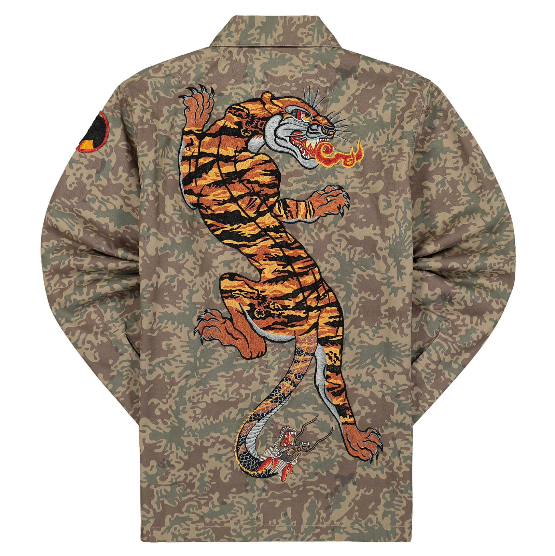 Flash Sale Camo Tiger Embroidered Shirt Shirts