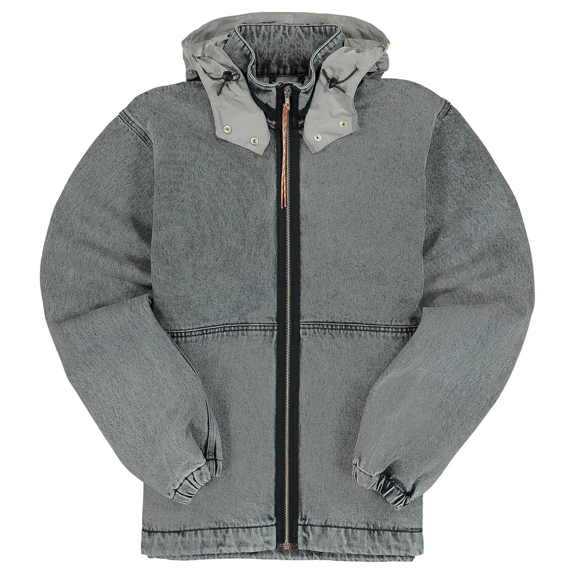 Discount Nylon Hooded Denim Jacket Jackets & Coats