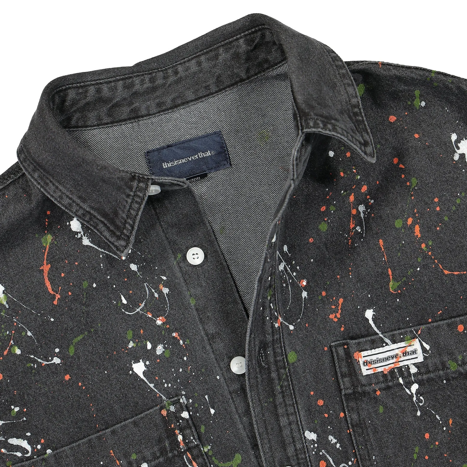 Fashion Paint Splatter Denim Shirt Shirts