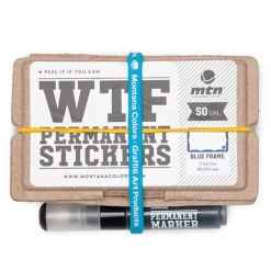 Cheap wtf permanent sticker set - blue frame Sticker